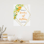 Oranges Citrus Birthday Welcome Poster (Keuken)