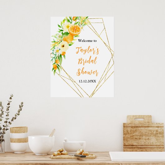 Oranges Citrus Bridal Shower Welcome Sign Poster (Keuken)
