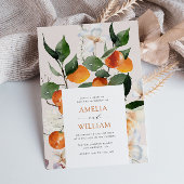 oranges d'agrumes modernes faire-part de mariage