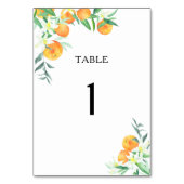 Oranges de Citrus - numéro de table mariage (Dos)