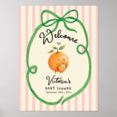 Oranges de Little Cutie Bow Baby shower Affiche de (Devant)