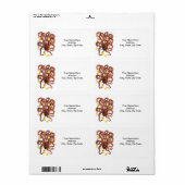 Oranges de poulpe Étiquettes (Feuille entière)