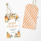 Oranges de vacances d'hiver joyeux étiquettes cade