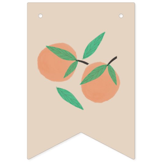 Oranges dessinées à la main Joyeux drapeaux de Bun (Premier drapeau)