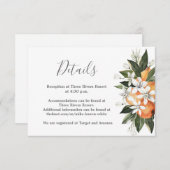 Oranges détails carte mariage (Devant / Derrière)