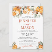 Oranges d'hiver faire-part de mariage de Noël (Devant)