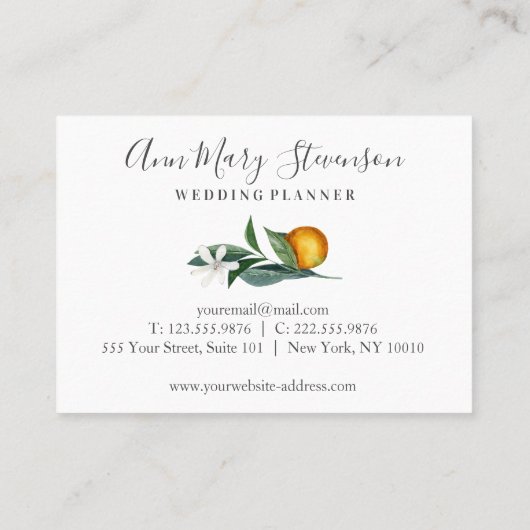 Oranges et carte de visite à la mode or (Dos)