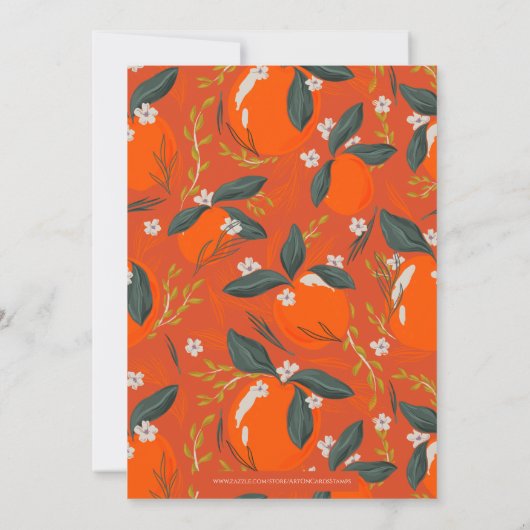 Oranges et fleurs de Noël invitation de fête motif (Dos)