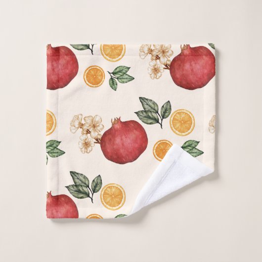 Oranges et grenades modernes élégantes (Gant de toilette)