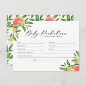 Oranges et pamplemousses Baby Predictions Carte de (Devant / Derrière)