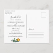 Oranges et verdure enregistrer la date carte posta (Dos)