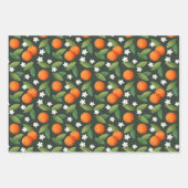 Oranges, Feuilles verts et fleurs blanches Motif (Devant 2)