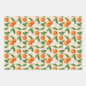Oranges, Feuilles verts et fleurs blanches Motif (Devant 2)
