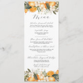 Oranges Fleurs d'agrumes floraux Menu Mariage (Devant)