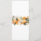 Oranges Fleurs d'agrumes floraux Menu Mariage (Dos)