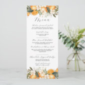 Oranges Fleurs d'agrumes floraux Menu Mariage (Debout devant)
