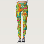Oranges, fruits et capsules Leggings de soins de s (Devant)