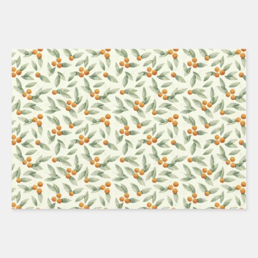 Oranges mignonnes et Feuilles verts Motif (Devant)