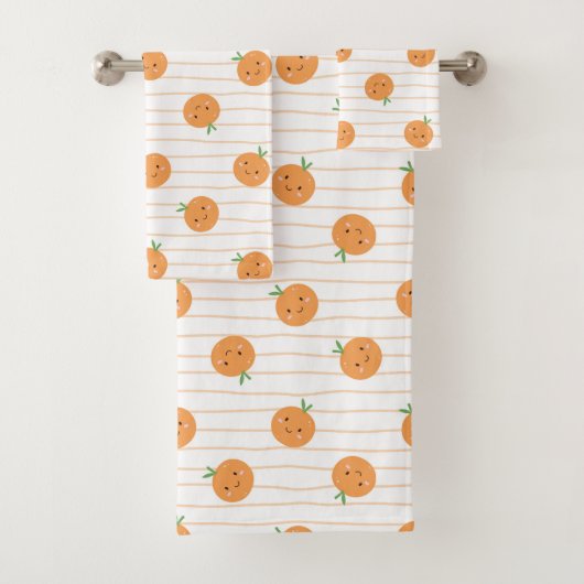 Oranges mignonnes Impression - Ensemble de serviet (En situation)
