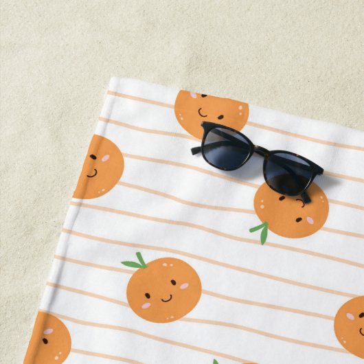 Oranges mignonnes Imprimer - Serviette de plage (En situation)