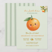 Oranges Notre petite chérie Invitation pour le pre (Devant / Derrière)