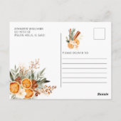 Oranges nuptiales invitation par carte postale (Dos)