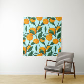 oranges on leaf branches seamless pattern, citrus wandkleed (In situ)