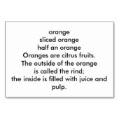 Oranges Oranges Fruits Lecture Cartes de poche Adu (Dos)