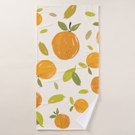 Oranges peintes à la main fruit sans couture desig (Serviette de bain)