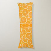 Oranges personnalisé monogramme coussin corps (Devant (Vertical))