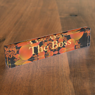 Oranges spirales plaque de bureau