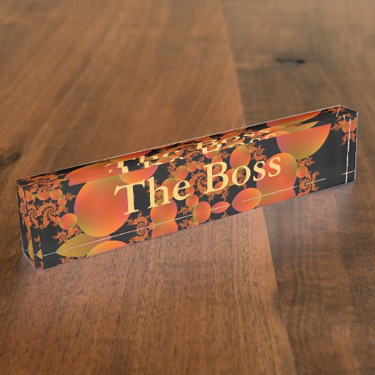 Oranges spirales plaque de bureau (Taille)