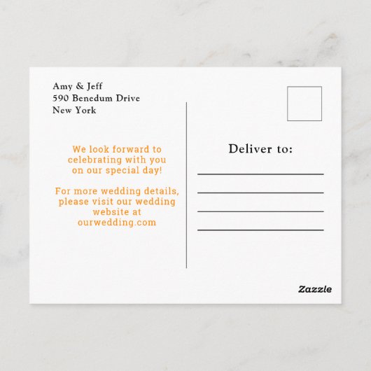 Oranges with Foliage Wedding Save The Date Briefkaart (Achterkant)