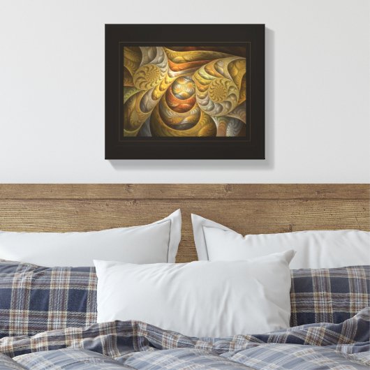 Orangesicle Swirls Canvas Afdruk (Insitu (Slaapkamer))
