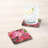 Orangish Pink Iris Bier Onderzetter (Rechterzijde)