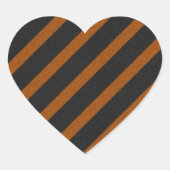 Orangle & Black Stripes Glitter Hart Sticker (Voorkant)