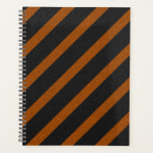Orangle & Black Stripes Glitter Planner (Voorkant)