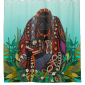 orangutaanse koning turquoise douchegordijn (Voorkant)