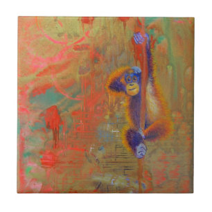 Orangutan Abstract Tegeltje