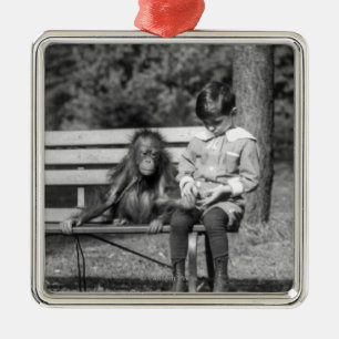 Orangutan and Boy - National Zoo Metalen Ornament