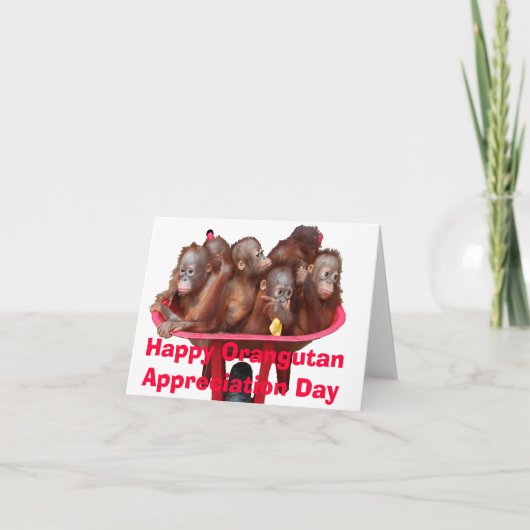 Orangutan Appreciation Day Kaart (Voorkant)