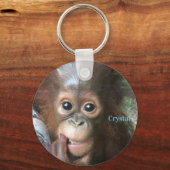 Orangutan Baby Crystal Borneo Sleutelhanger (Voorkant)