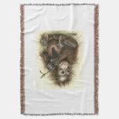 Orangutan Baby met bladeren Deken (Voorkant Verticaal)