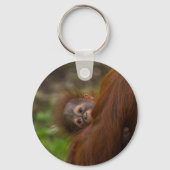 Orangutan Baby met een peek Sleutelhanger (Achterkant)