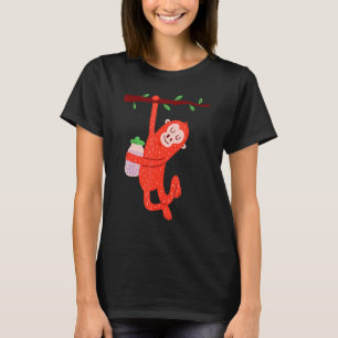 Orangutan Chimpansee Monkey Animal Banana Bottle B T-shirt