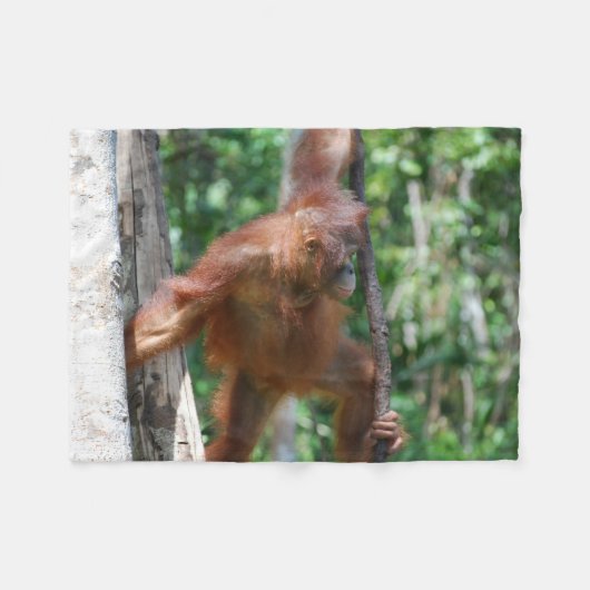 Orangutan Dierenvriend Fleece Deken (Voorkant (Horizontaal))