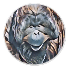 ORANGUTAN KERAMISCHE KNOP