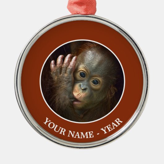 Orangutan Metalen Ornament (Voorkant)