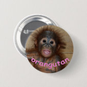 Orangutan Pink Lips Ronde Button 5,7 Cm (Voorkant /achterkant)