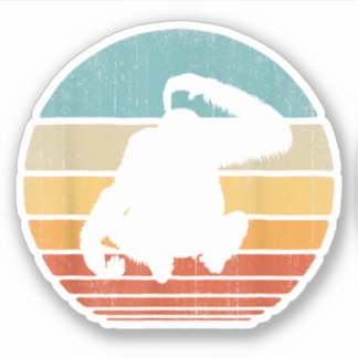 Orangutan Retro  Sunset Mammal Animal Sticker